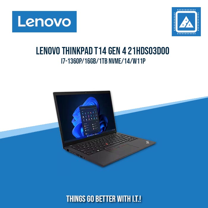 LENOVO THINKPAD T14 GEN 4 21HDS03D00 I7-1360P/16GB/1TB NVME | BEST FOR ENTREPRENEURS AND CORPORATES LAPTOP LENOVO THINKPAD T14 GEN 4 21HDS03D00 I7-1360P/16GB/1TB NVME | BEST FOR ENTREPRENEURS AND CORPORATES LAPTOP